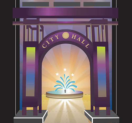 City Hall, Utica, NY, Graphic Illustration