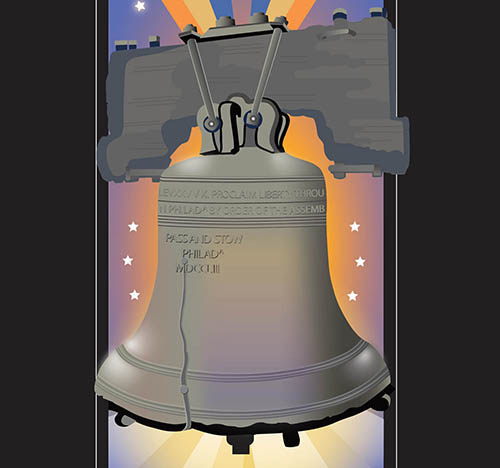 Philadelphi Liberty Bell, graphic illustration