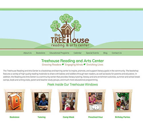 Treehouse Reading and Arts Center Homepage