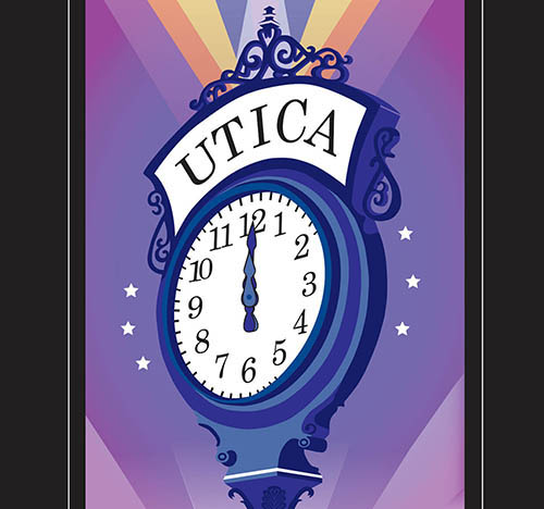Utica, NY, Clock, Graphic Illustration