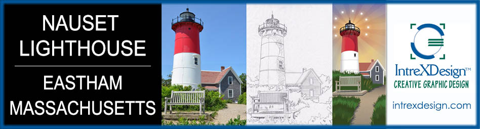 Nauset Beach Lighthouse, Graphic Illustration